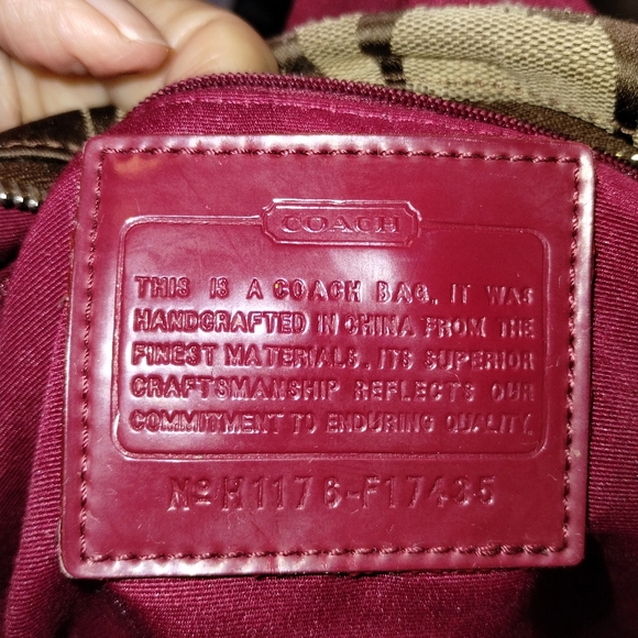 Coach Brown and Red Shoulder Bag with Signature Monogram - Picture 15 of 15